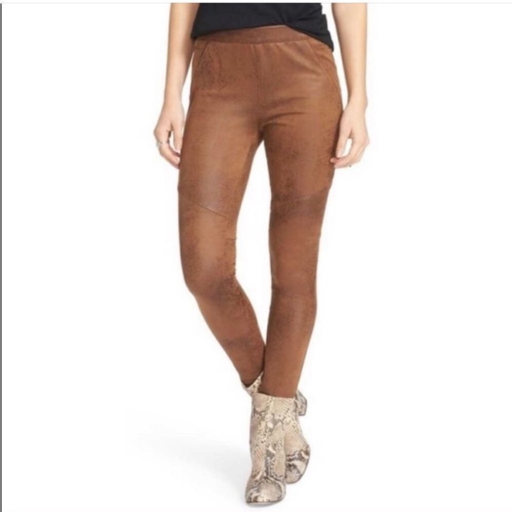 Free people brown faux leather pants. Sz 4 Mint condition.